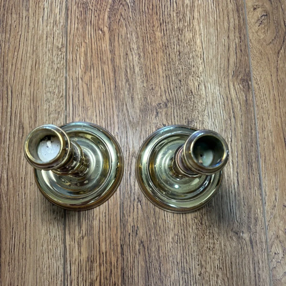 2 Solid Brass Baldwin Candlesticks Heavy Taper‎ Candle Holders 6 Inches Tall